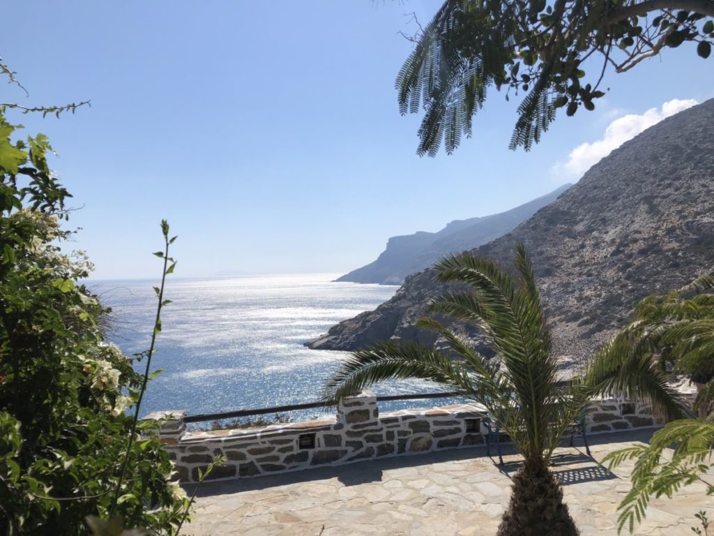 A view from the terrace at Mouros Amorgos